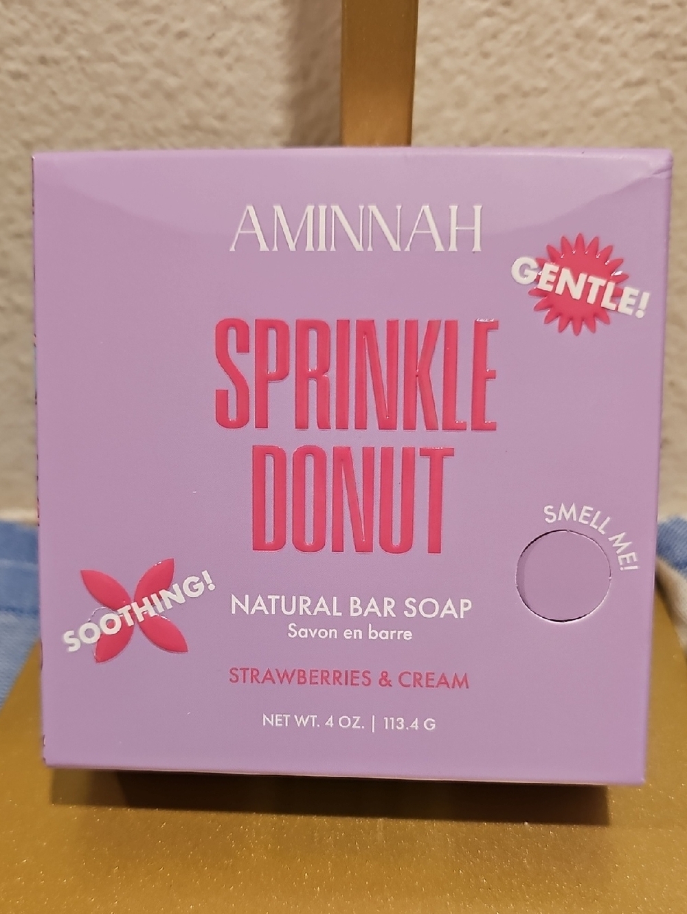 Sprinkle Donut Strawberries & Cream Natural Bar Soap - Pink